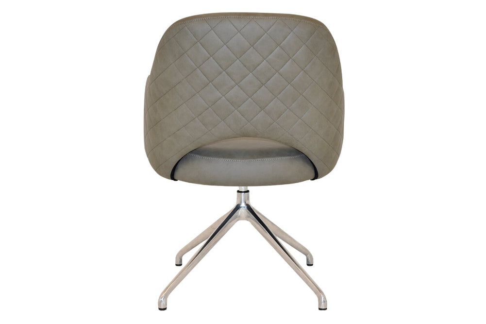 EZ Hospitality Cairo Indoor Armchair Metal Base - Polished Aluminium Trestle-pelle/benito tan  