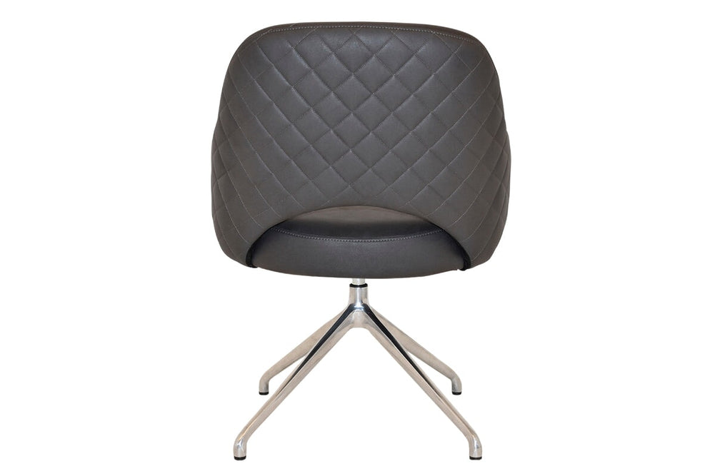 EZ Hospitality Cairo Indoor Armchair Metal Base - Polished Aluminium Trestle-pelle/benito tan  