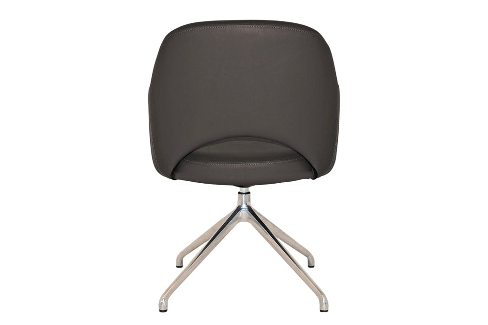 EZ Hospitality Cairo Indoor Armchair Metal Base - Polished Aluminium Trestle-pelle/benito tan  