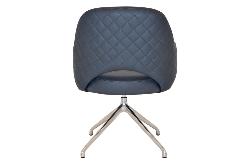 EZ Hospitality Cairo Indoor Armchair Metal Base - Polished Aluminium Trestle-pelle/benito tan  