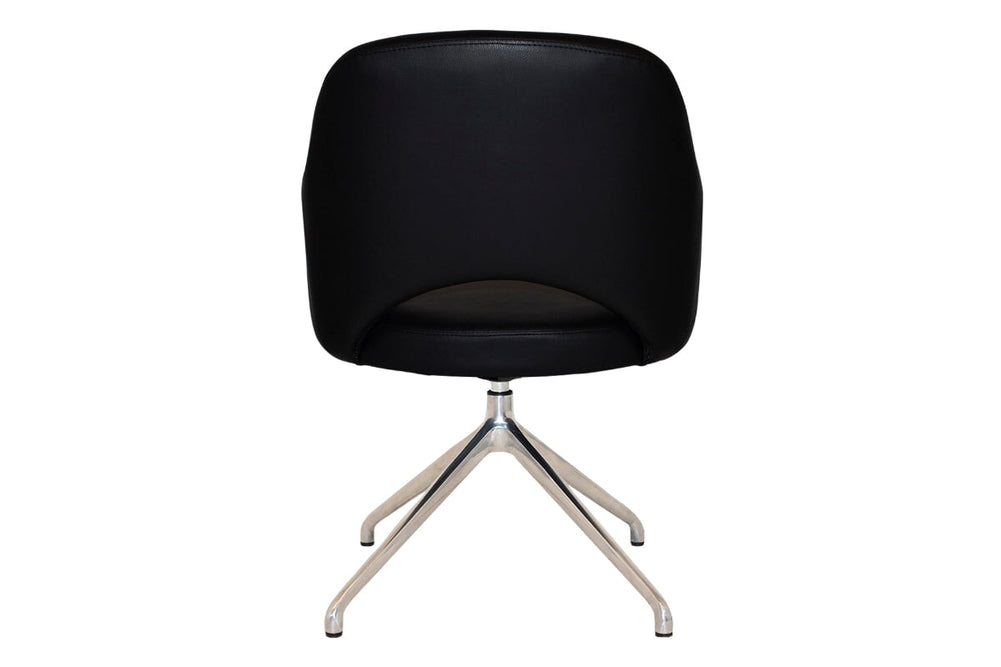 EZ Hospitality Cairo Indoor Armchair Metal Base - Polished Aluminium Trestle-pelle/benito tan  