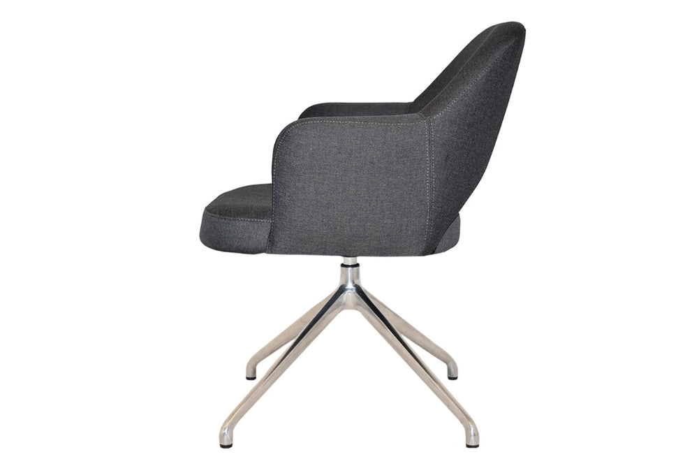 EZ Hospitality Cairo Indoor Armchair Metal Base - Polished Aluminium Trestle-pelle/benito tan  