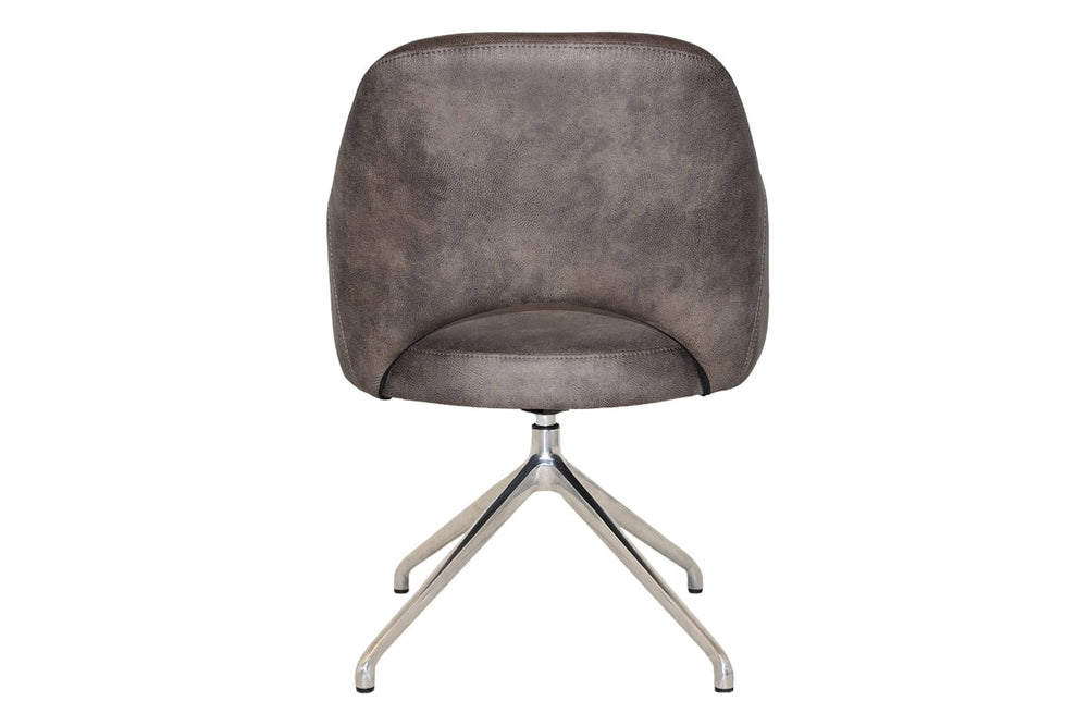 EZ Hospitality Cairo Indoor Armchair Metal Base - Polished Aluminium Trestle-pelle/benito tan  