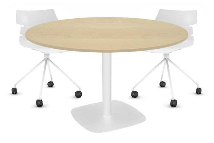 EZ Hospitality Arc Base Round Meeting Table [1000mm] EZ Hospitality 540mm white base maple 