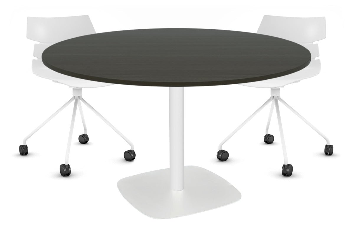 EZ Hospitality Arc Base Round Meeting Table [1000mm] EZ Hospitality 540mm white base dark oak 