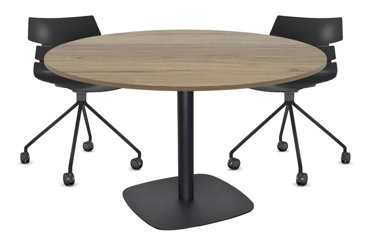 EZ Hospitality Arc Base Round Meeting Table [1000mm] EZ Hospitality 540mm black base salvage oak 