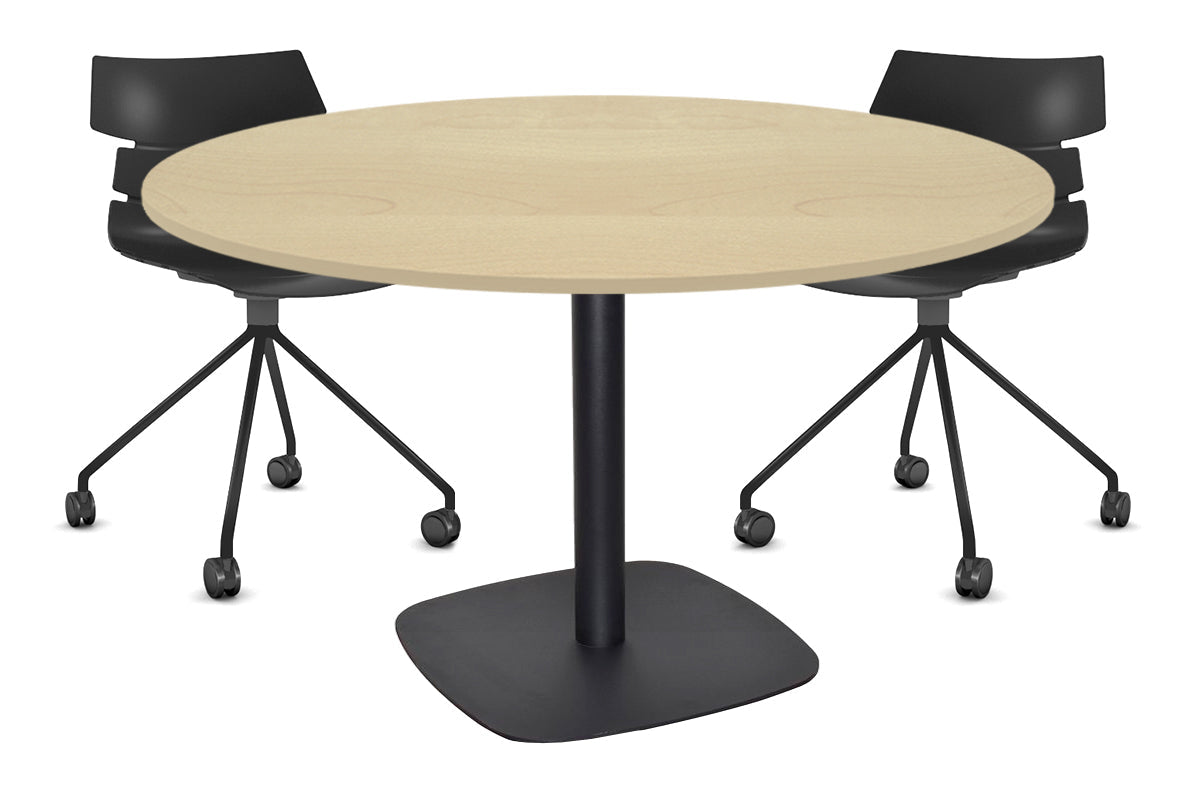 EZ Hospitality Arc Base Round Meeting Table [1000mm] EZ Hospitality 540mm black base maple 
