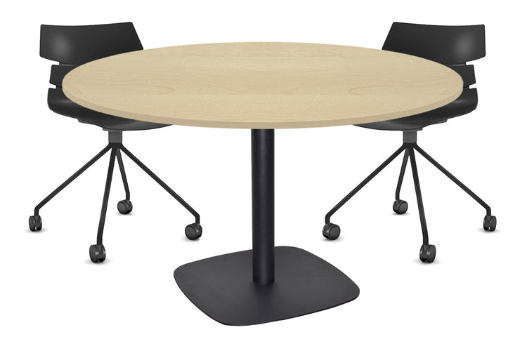 EZ Hospitality Arc Base Round Meeting Table [1000mm] EZ Hospitality 540mm black base maple 