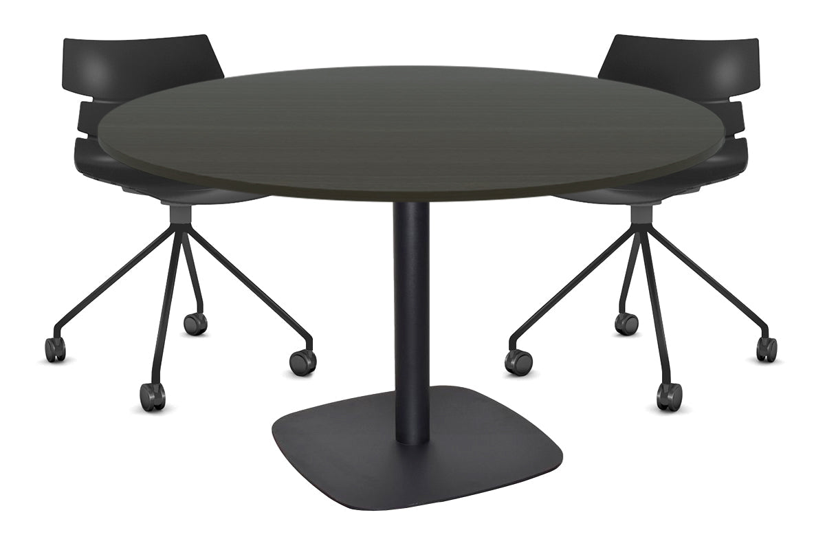 EZ Hospitality Arc Base Round Meeting Table [1000mm] EZ Hospitality 540mm black base dark oak 