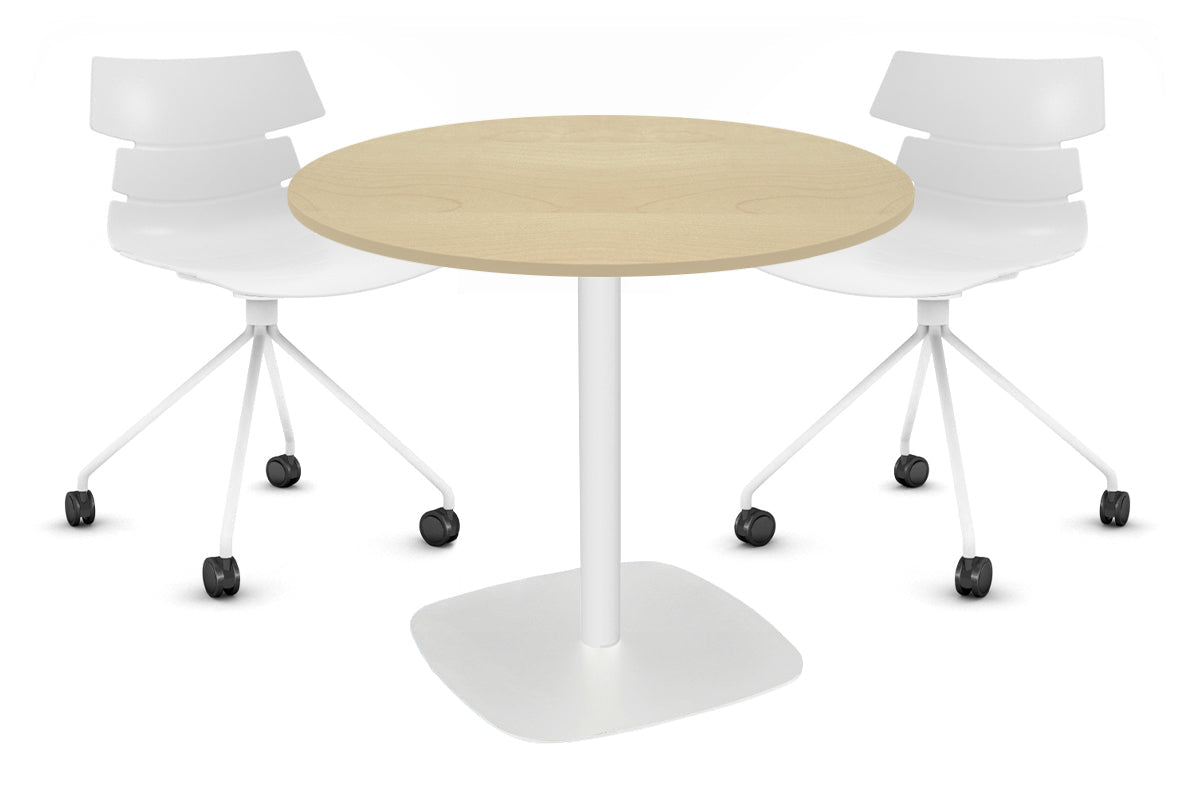 EZ Hospitality Arc Base Round Meeting Table [600mm] EZ Hospitality 450mm white base maple 