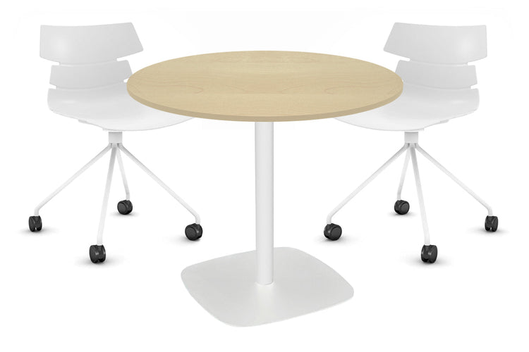 EZ Hospitality Arc Base Round Meeting Table [600mm] EZ Hospitality 450mm white base maple 