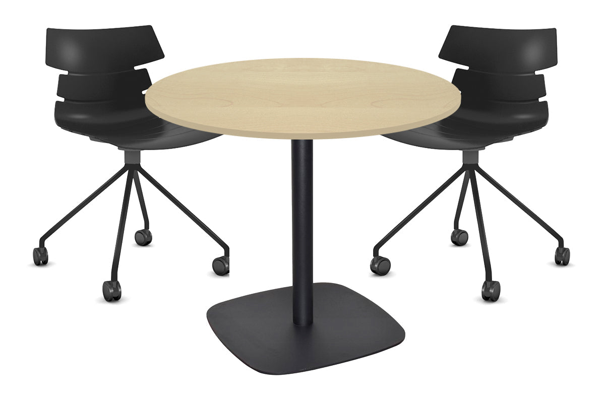 EZ Hospitality Arc Base Round Meeting Table [600mm] EZ Hospitality 450mm black base maple 