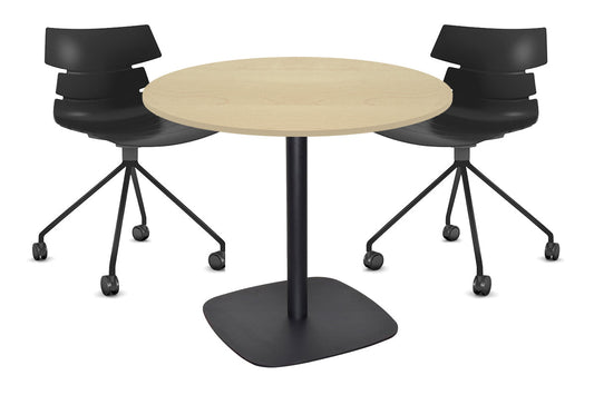 EZ Hospitality Arc Base Round Meeting Table [600mm] EZ Hospitality 450mm black base maple 