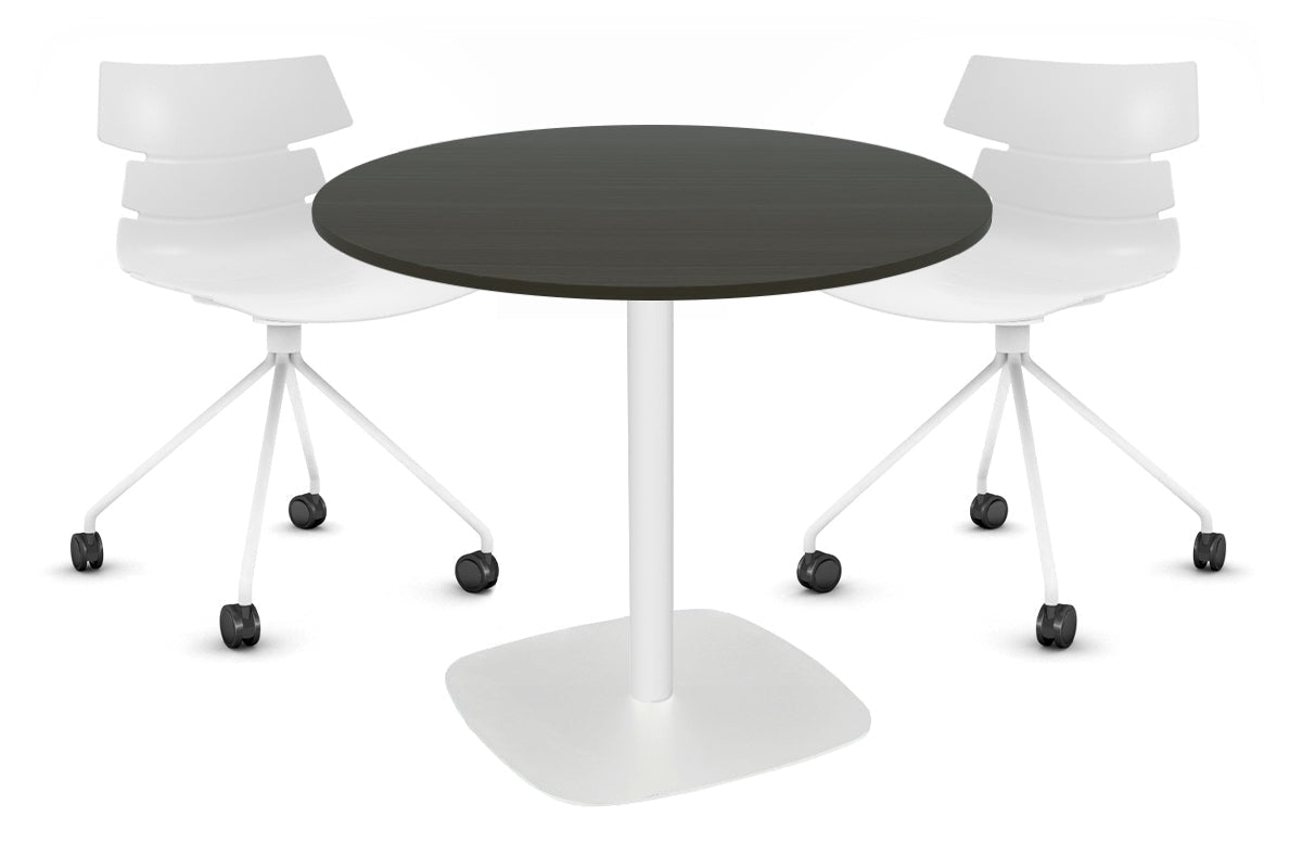 EZ Hospitality Arc Base Round Meeting Table [600mm] EZ Hospitality 450mm white base dark oak 