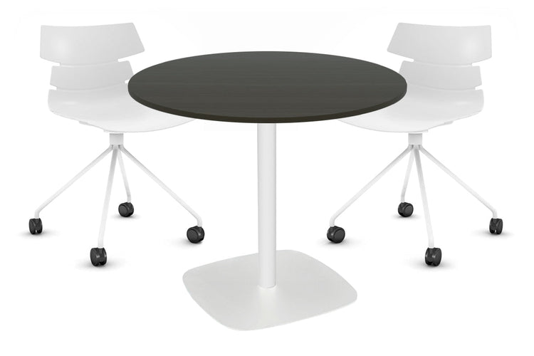 EZ Hospitality Arc Base Round Meeting Table [600mm] EZ Hospitality 450mm white base dark oak 