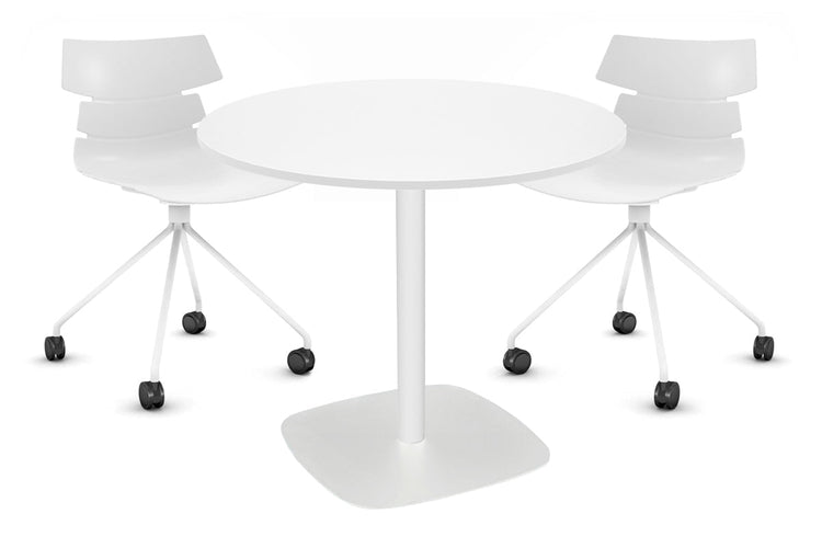 EZ Hospitality Arc Base Round Meeting Table [600mm] EZ Hospitality 450mm white base white 