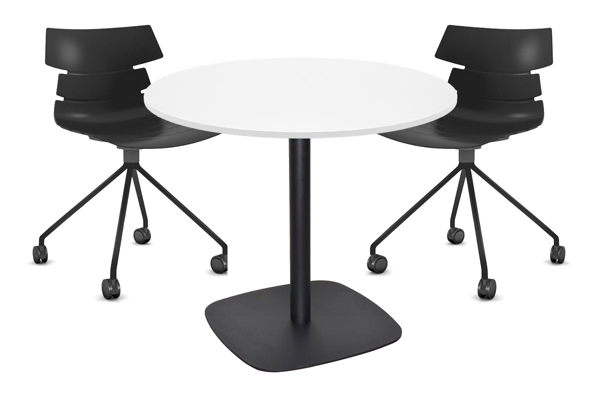 EZ Hospitality Arc Base Round Meeting Table [700mm] EZ Hospitality 450mm black base white 
