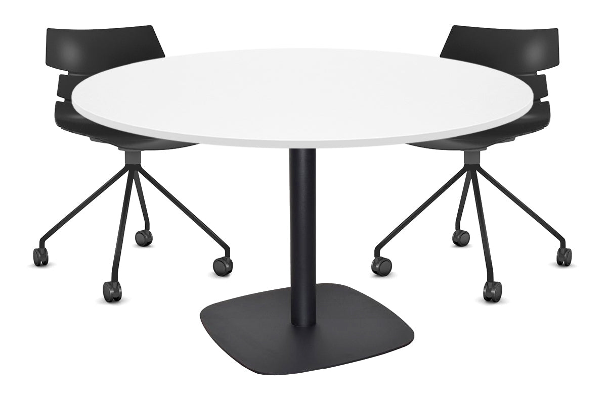 EZ Hospitality Arc Base Round Meeting Table [800mm] EZ Hospitality 540mm black base white 