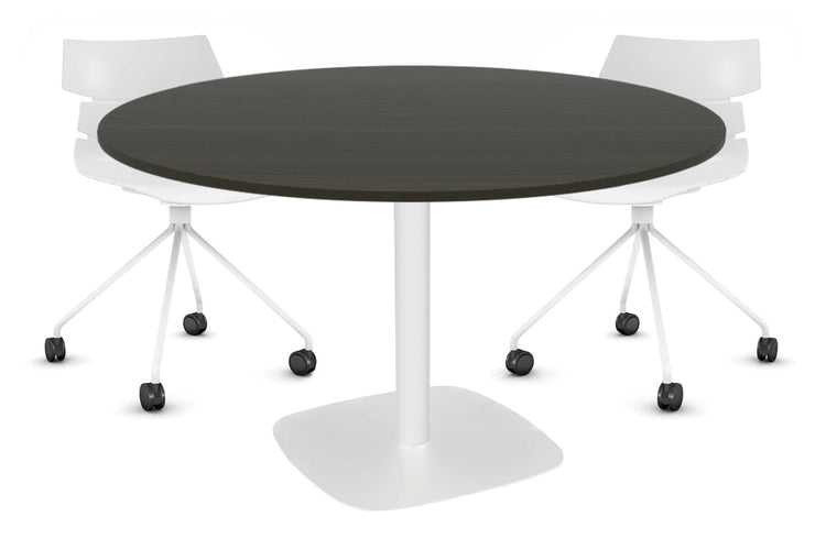EZ Hospitality Arc Base Round Meeting Table [800mm] EZ Hospitality 540mm white base dark oak 