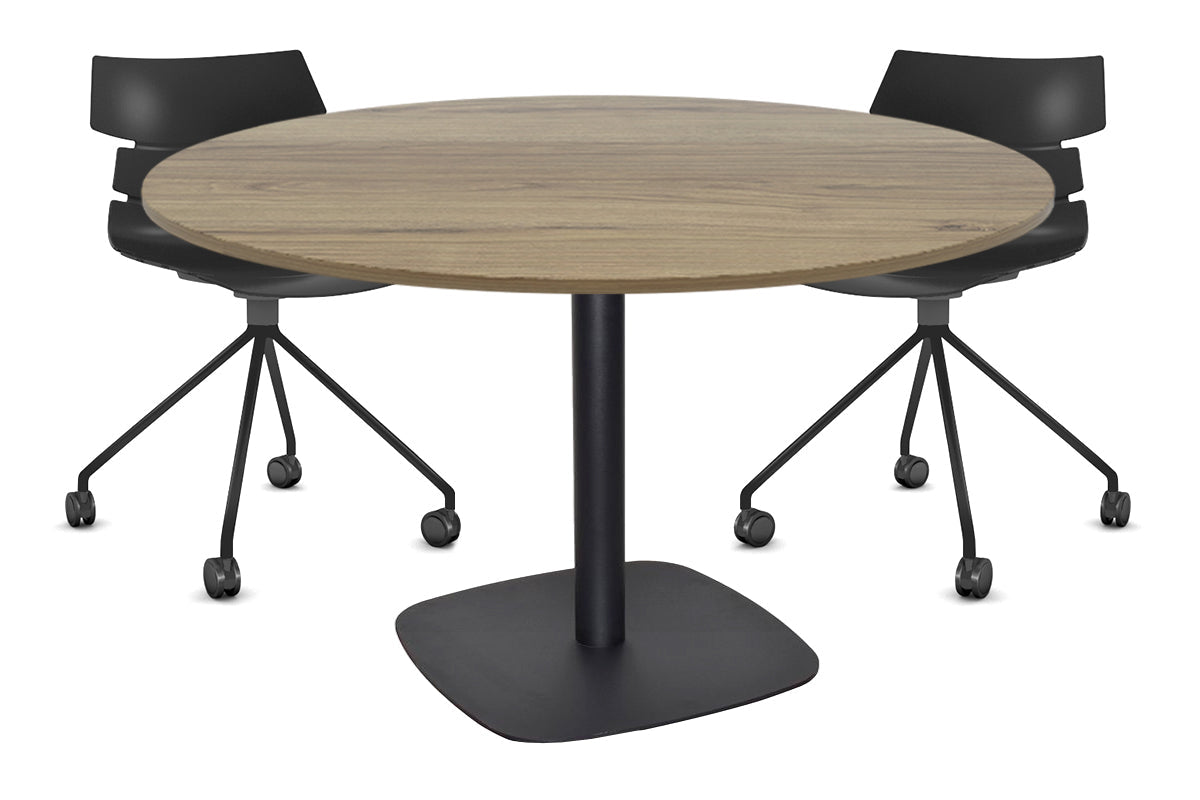 EZ Hospitality Arc Base Round Meeting Table [800mm] EZ Hospitality 540mm black base salvage oak 