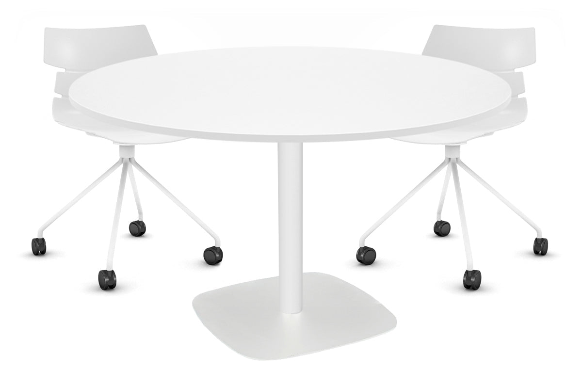 EZ Hospitality Arc Base Round Meeting Table [800mm] EZ Hospitality 540mm white base white 