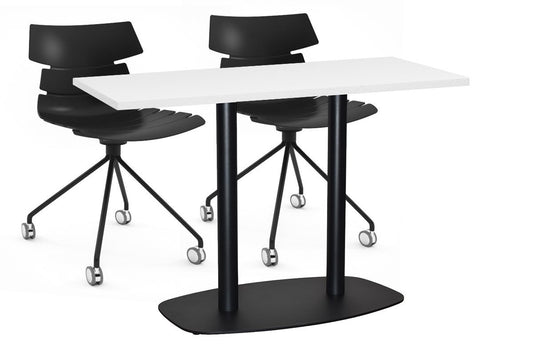 EZ Hospitality Arc Cafe Table Double Base - Black Frame [1200L x 700W] EZ Hospitality white 