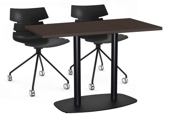 EZ Hospitality Arc Cafe Table Double Base - Black Frame [1200L x 800W] EZ Hospitality wenge 