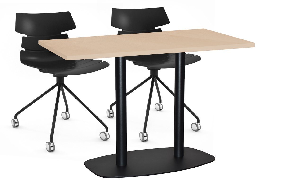 EZ Hospitality Arc Cafe Table Double Base - Black Frame [1200L x 800W] EZ Hospitality maple 