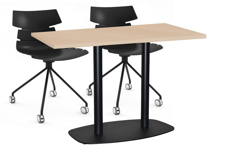EZ Hospitality Arc Cafe Table Double Base - Black Frame [1200L x 800W] EZ Hospitality maple 