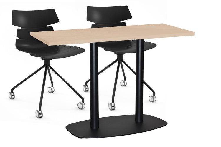 EZ Hospitality Arc Cafe Table Double Base - Black Frame [1400L x 700W] EZ Hospitality maple 