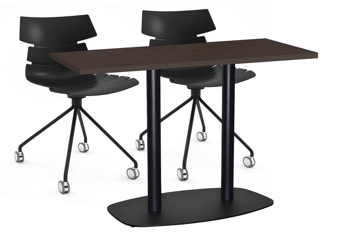 EZ Hospitality Arc Cafe Table Double Base - Black Frame [1400L x 700W] EZ Hospitality wenge 