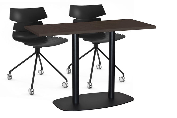 EZ Hospitality Arc Cafe Table Double Base - Black Frame [1400L x 700W] EZ Hospitality wenge 