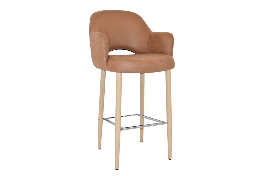 EZ Hospitality Avalon Stool Birch with Arms - 750mm Seat Height-pelle/benito tan  