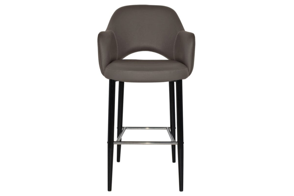 EZ Hospitality Avalon Stool Black with Arms - 750mm Seat Height-pelle/benito tan  