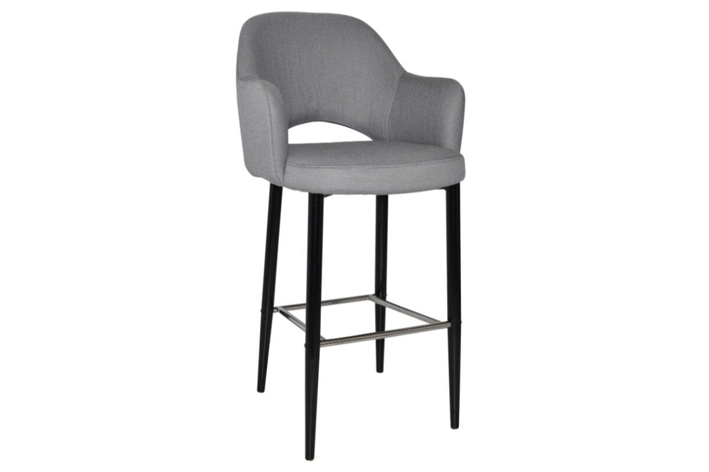 EZ Hospitality Avalon Stool Black with Arms - 750mm Seat Height-gravity steel  