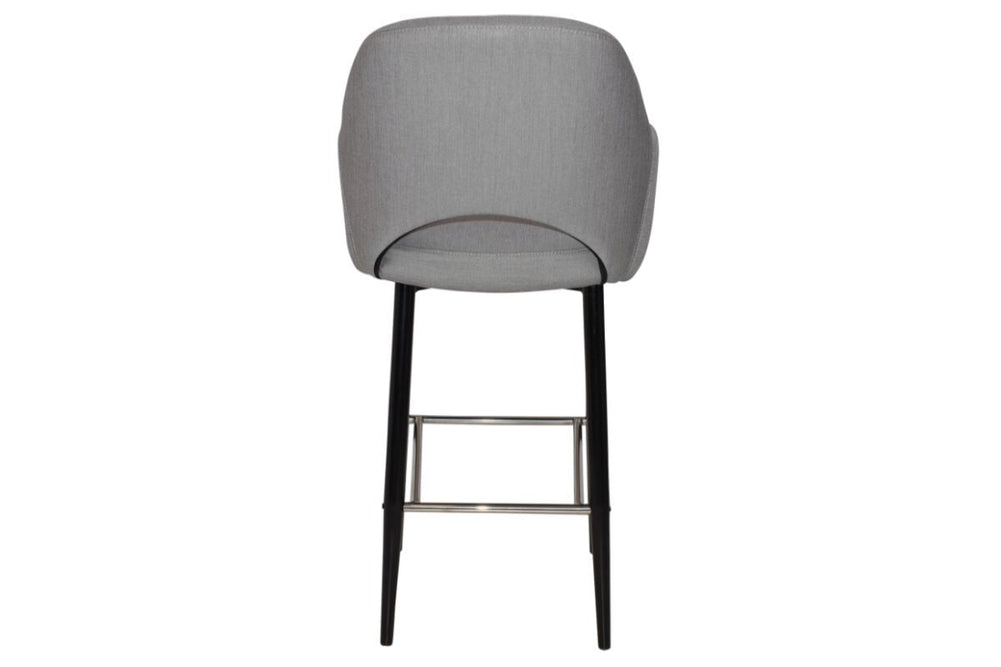 EZ Hospitality Avalon Stool Black with Arms - 750mm Seat Height-pelle/benito tan  