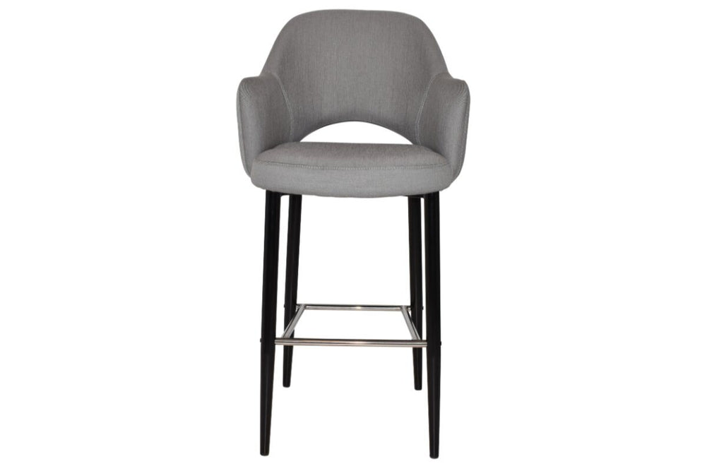 EZ Hospitality Avalon Stool Black with Arms - 750mm Seat Height-pelle/benito tan  
