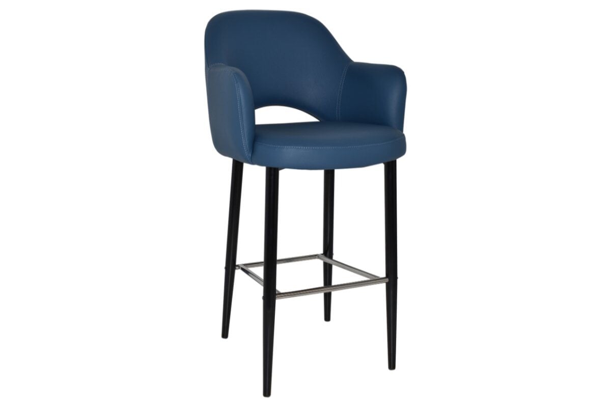 EZ Hospitality Avalon Stool with Arms 750 mm [Black] EZ Hospitality vinyl blue 