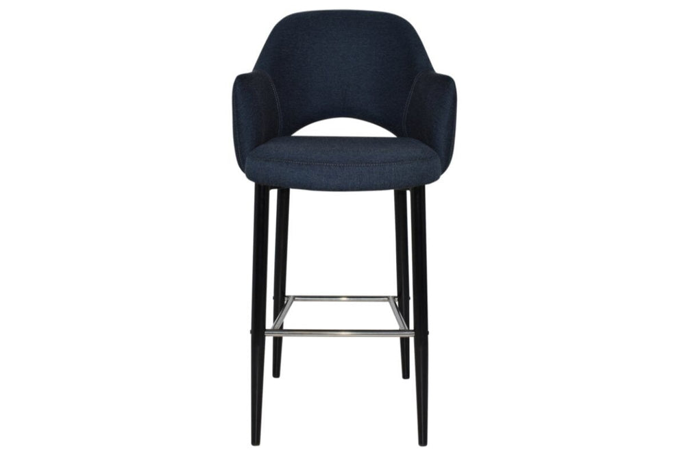 EZ Hospitality Avalon Stool Black with Arms - 750mm Seat Height-pelle/benito tan  