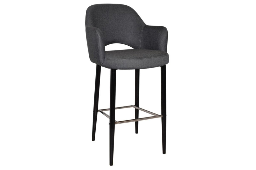 EZ Hospitality Avalon Stool Black with Arms - 750mm Seat Height-gravity slate  