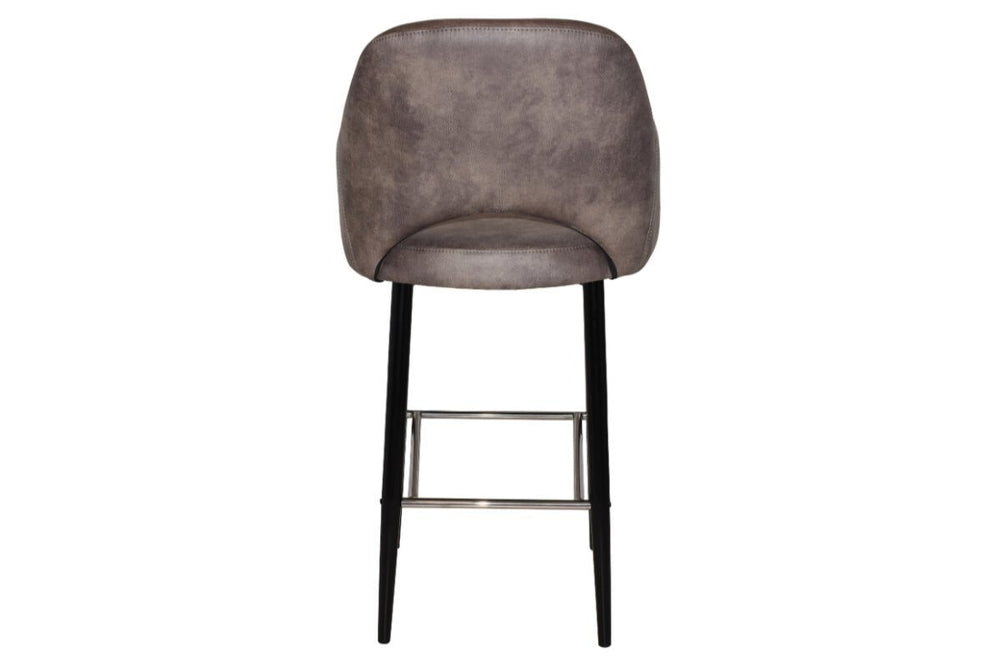 EZ Hospitality Avalon Stool Black with Arms - 750mm Seat Height-pelle/benito tan  