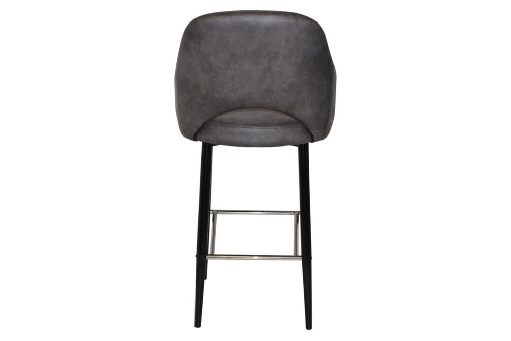 EZ Hospitality Avalon Stool Black with Arms - 750mm Seat Height-pelle/benito tan  