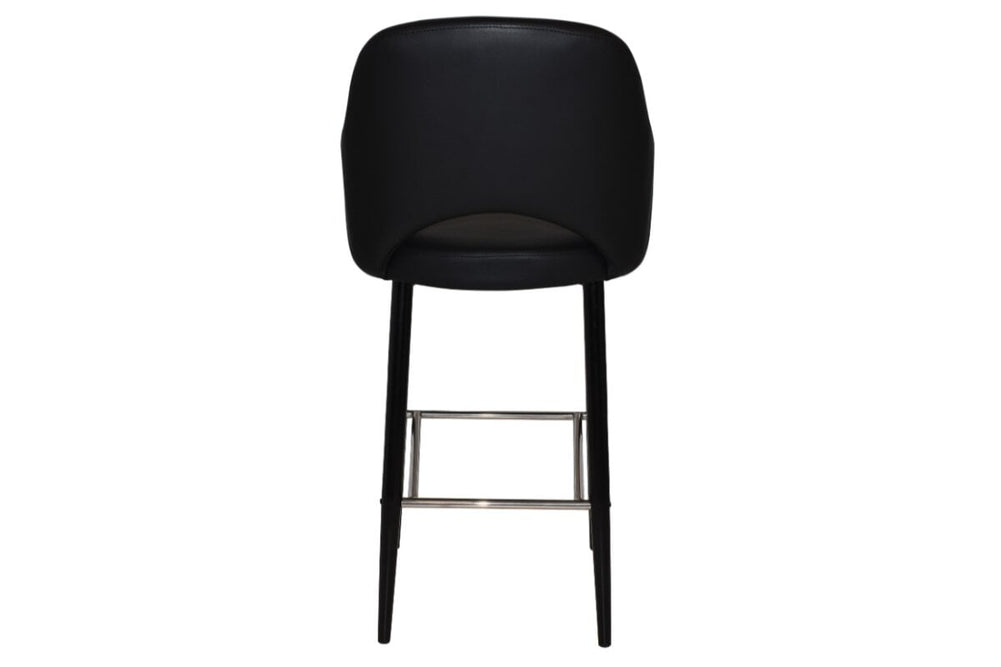 EZ Hospitality Avalon Stool Black with Arms - 750mm Seat Height-pelle/benito tan  