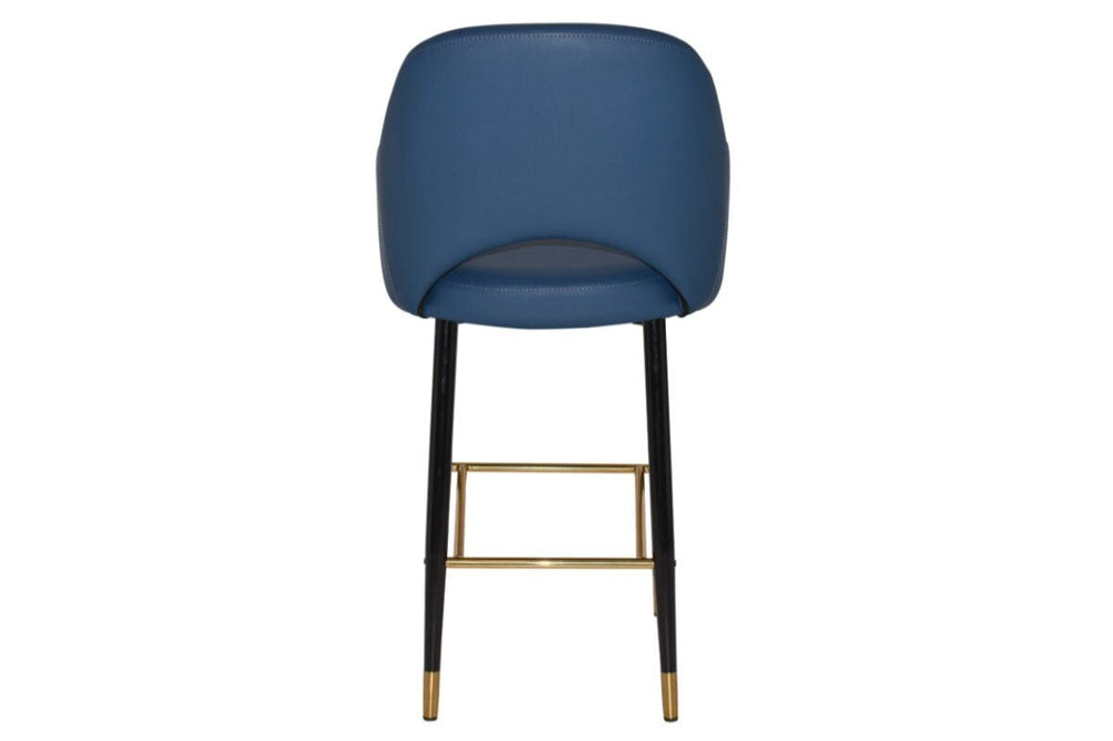 EZ Hospitality Avalon Stool Black Brass with Arms - 750mm Seat Height-pelle/benito tan  