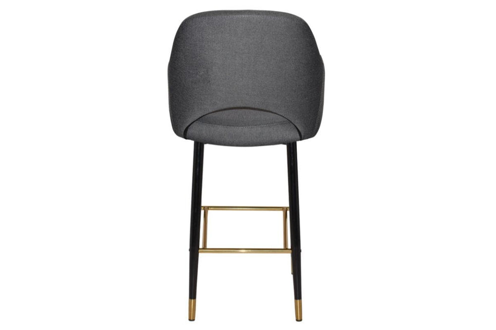 EZ Hospitality Avalon Stool Black Brass with Arms - 750mm Seat Height-pelle/benito tan  