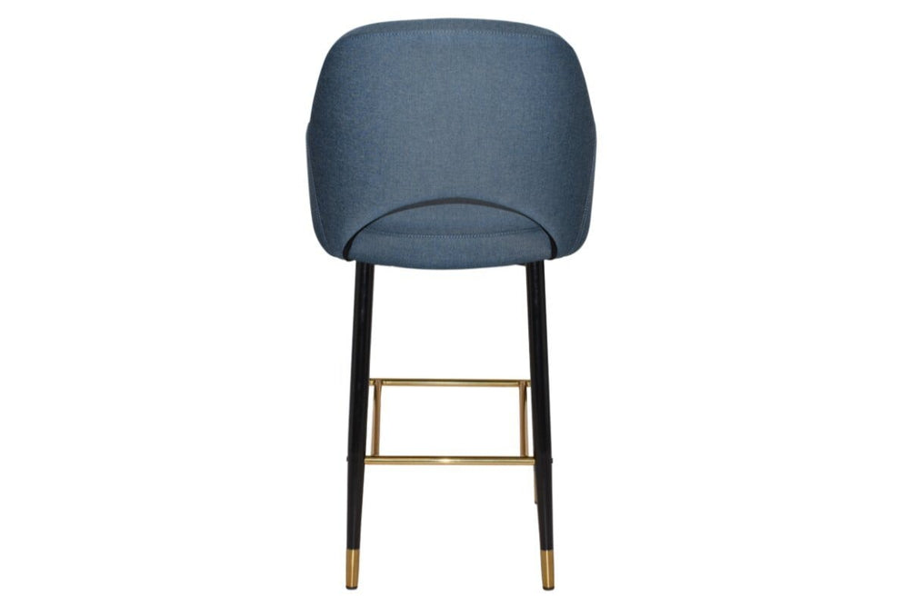 EZ Hospitality Avalon Stool Black Brass with Arms - 750mm Seat Height-pelle/benito tan  