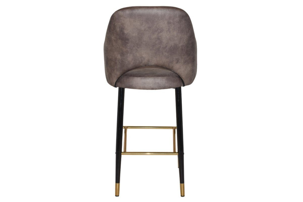 EZ Hospitality Avalon Stool Black Brass with Arms - 750mm Seat Height-pelle/benito tan  