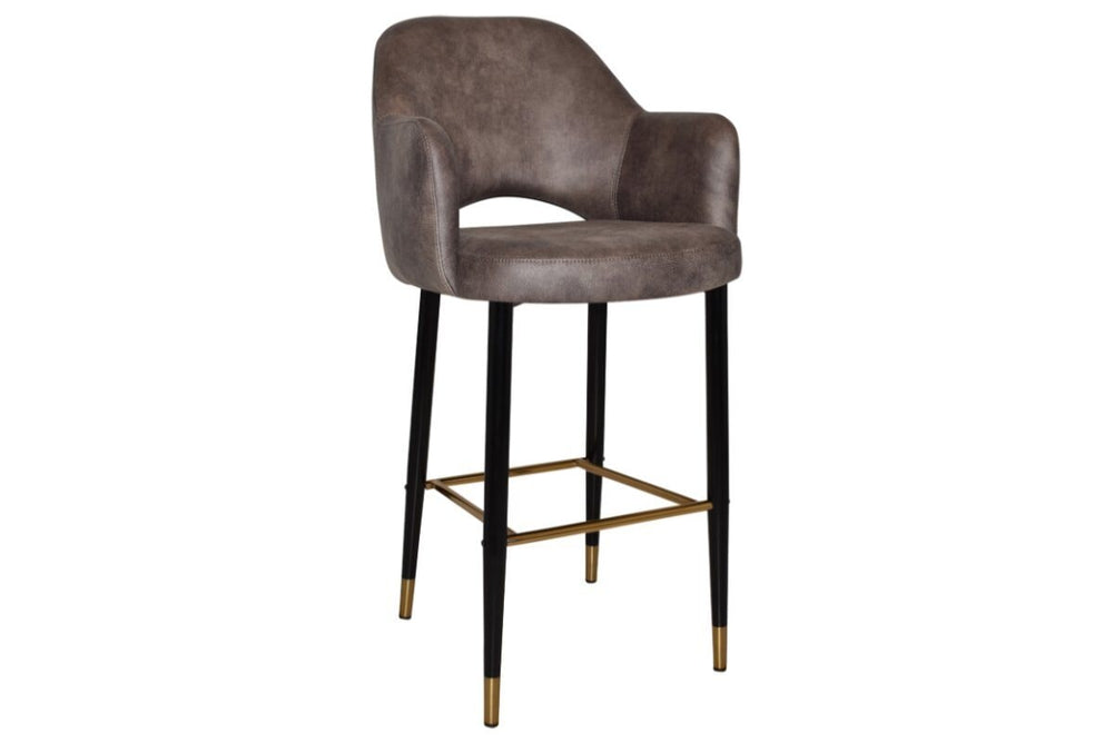 EZ Hospitality Avalon Stool Black Brass with Arms - 750mm Seat Height-eastwood donkey  