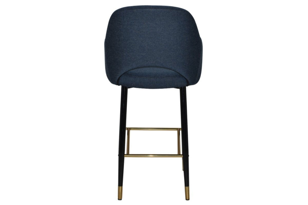 EZ Hospitality Avalon Stool Black Brass with Arms - 750mm Seat Height-pelle/benito tan  