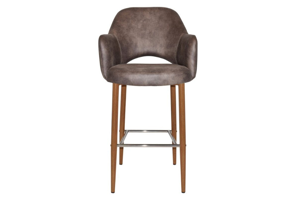 EZ Hospitality Avalon Stool Light oak with Arms - 750mm Seat Height-pelle/benito tan  